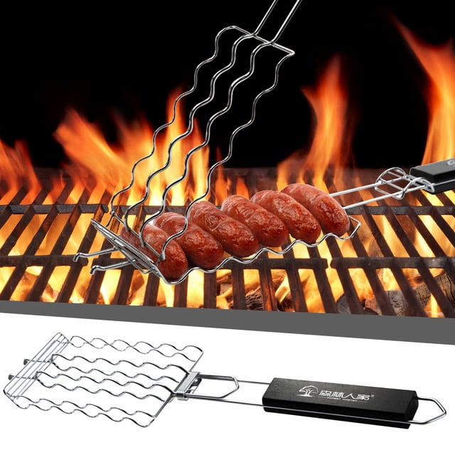TIMIFIS Bbq Accessories Bbq Barbecue Tools Sausage Barbecue Sausage Barbecue Net Stainless Steel Barbecue Net Outdoor Barbecue Rack Barbecue Clip Grill Set