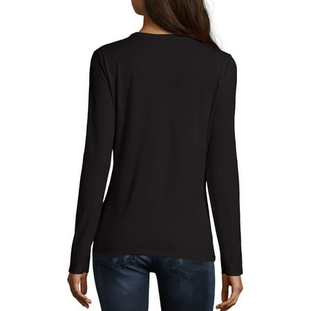Hanes - Hanes Women's Long Sleeve V-neck Tee - Walmart.com - Walmart.com