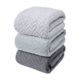 thumbnail image 1 of 3 Piezas Tuallas Toallas Baño Completo Grande 70×140 Cm Gris oscuro+Gris claro+Verde, 1 of 5