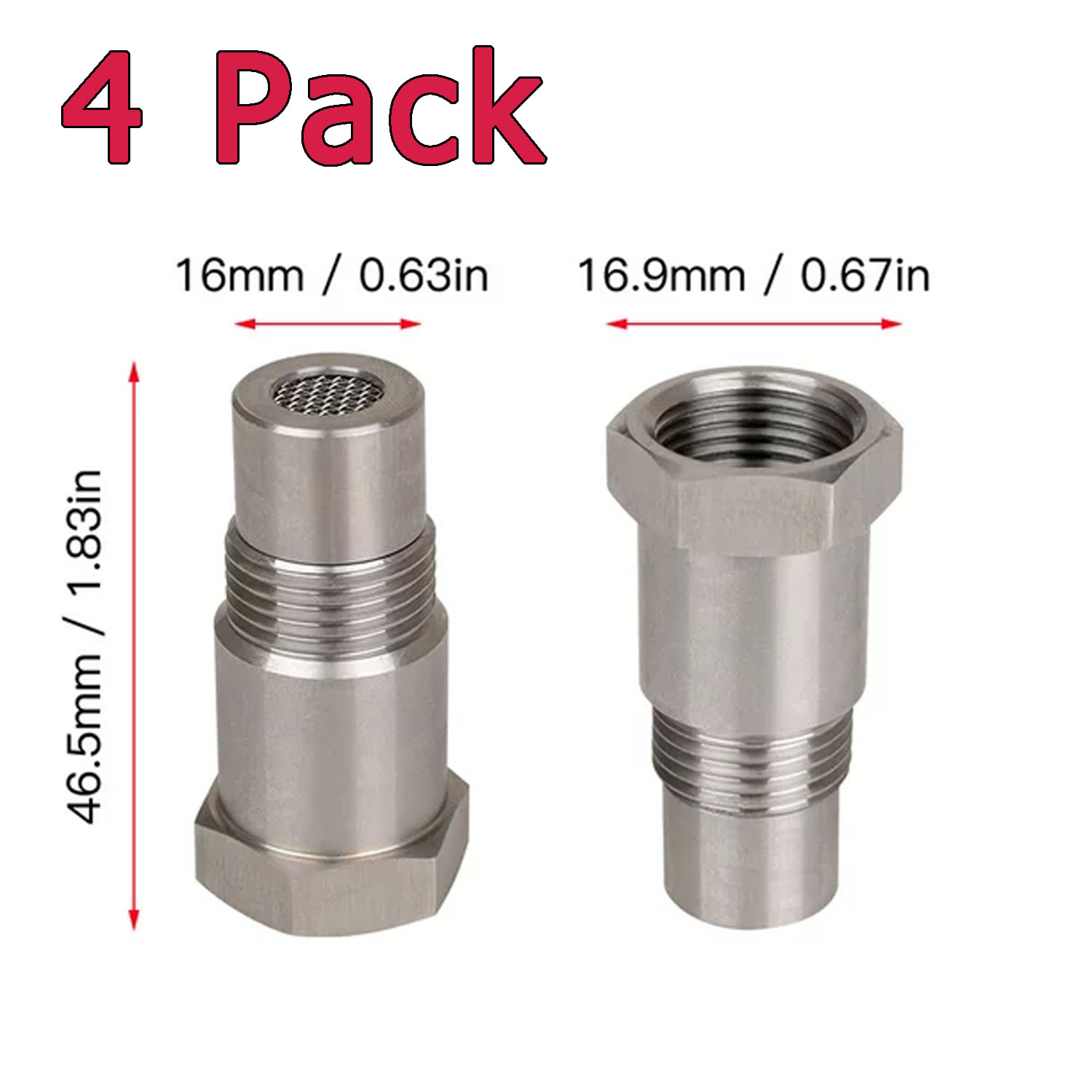 4Pack 45mm O2 Sensor,M18X1.5mm Oxygen Sensor Adapter Extension