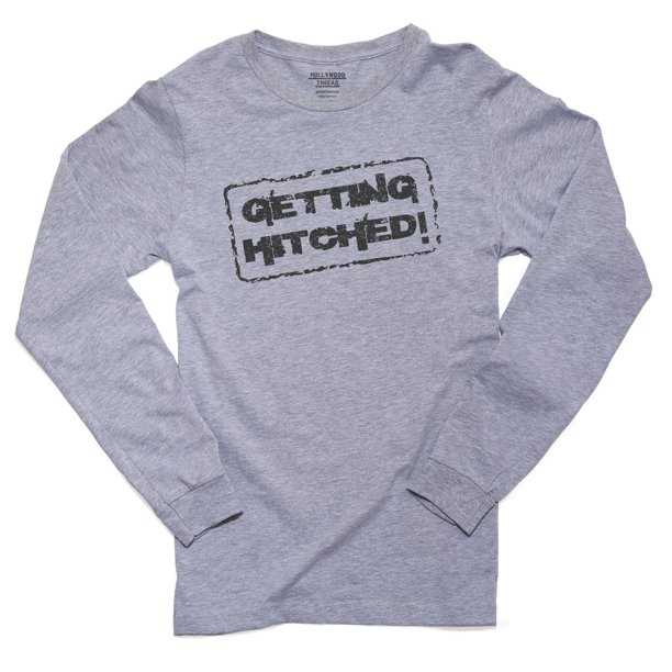 hollywood thread getting hitched wedding party fun men s long sleeve grey t shirt walmart com walmart com