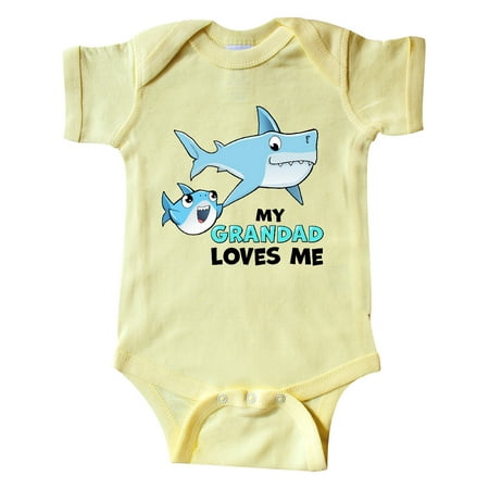 

Inktastic My Grandad Loves Me with Cute Sharks Gift Baby Boy or Baby Girl Bodysuit