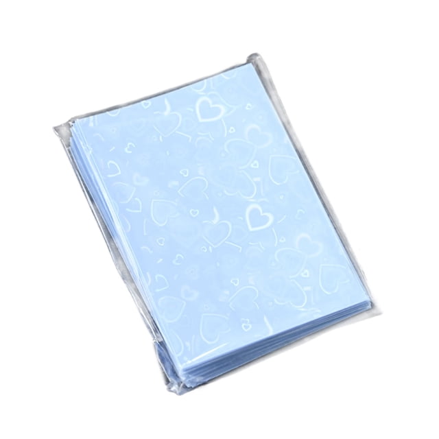 Matsuzay 50 unids/set película de tarjeta CPP funda de tarjeta pequeña y protección rentable y decoloración de manchas y agua Carpetas de archivos Láser de amor azul