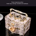 thumbnail image 4 of Vintage Jewelry Box, 3 Layers Small Enameled Trinket Storage Box, Rectangular Treasure Chest Box Case Jewelry Organizer Box, Decorative Jewelry Box Gift Box for Women Girls, 4 of 7