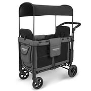 WonderFold Multi-Function Push 2 Passenger Double Folding Stroller, Adjustable Canopy & Removable Chair Seats