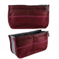 thumbnail image 2 of Spencer Women Travel Purse Insert Handbag Cosmetic Makeup Insert Liner Pouch Organizer Tidy Bag with 13 Pockets Compartments Wine Red, 2 of 7