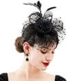 thumbnail image 1 of Couvre-Chef Noir pour Femmes, Couvre-Chef de Mariée, Haut en Maille avec Chapeau, Combinaison pour Club, 1 of 2