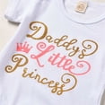 thumbnail image 4 of Newborn Baby Girl Short Sleeve Letter Romper Leggings Pants Hat 4pcs Dad Princess Outfits Set Clothes, 4 of 6