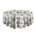 thumbnail image 5 of White Highland Cow Car Flower Pattern Round Tablecloth 60"x60",Wrinkle Wipeable Table Cloth for Kitchen Dining Room Picnic Patio Party, 5 of 6