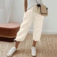 thumbnail image 2 of LEKODE Womens Capri Pants Golf Pants Ladies Pants Barrel Pants Women Palazzo Pants for Women Dressy Sweatpants Women Wide Leg Pants Woman Pants for Women Loose Fit Beige L, 2 of 8