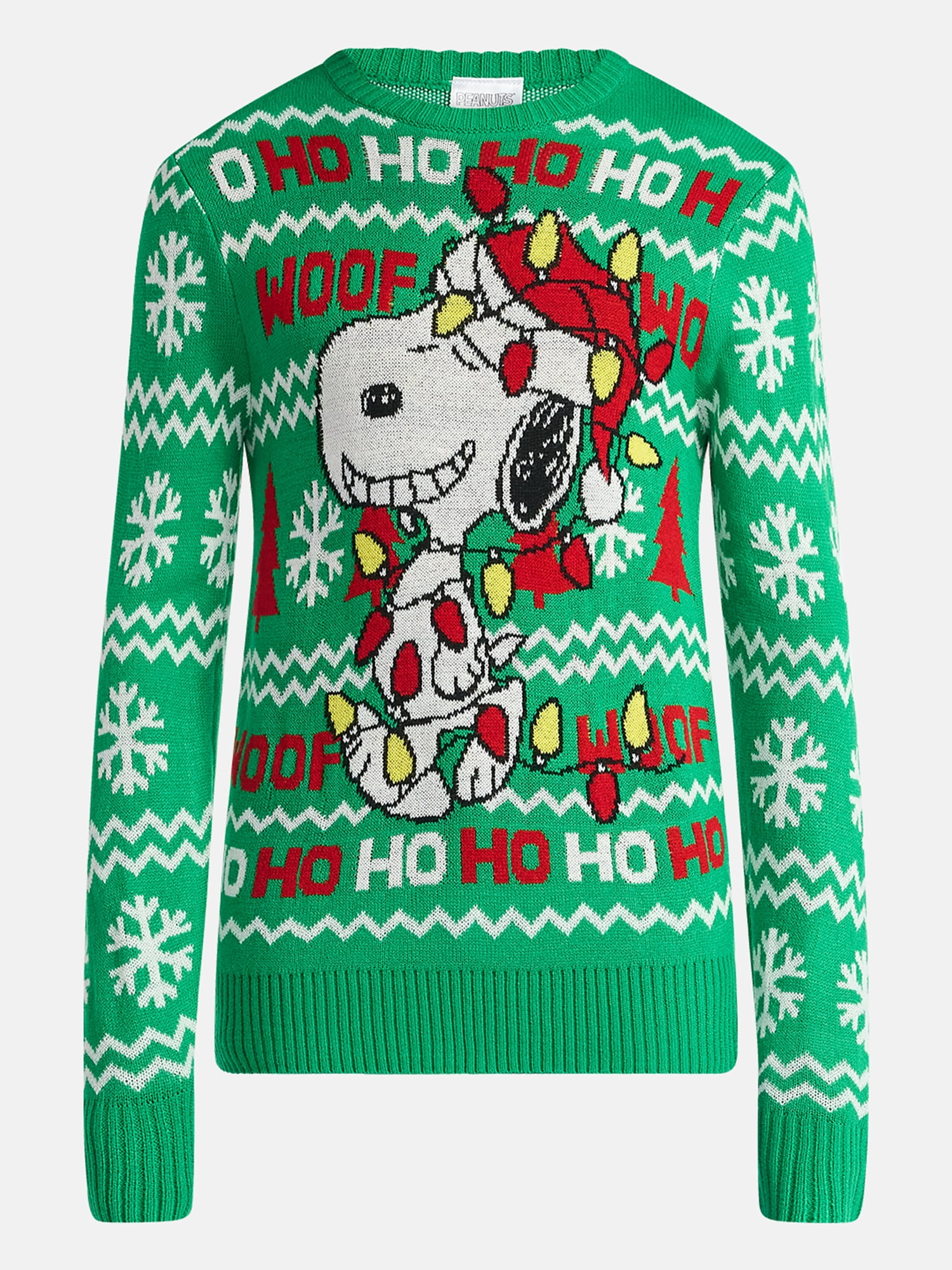Snoopy Men's and Big Men's Christmas Lights Holiday Sweater, Sizes S-3XL