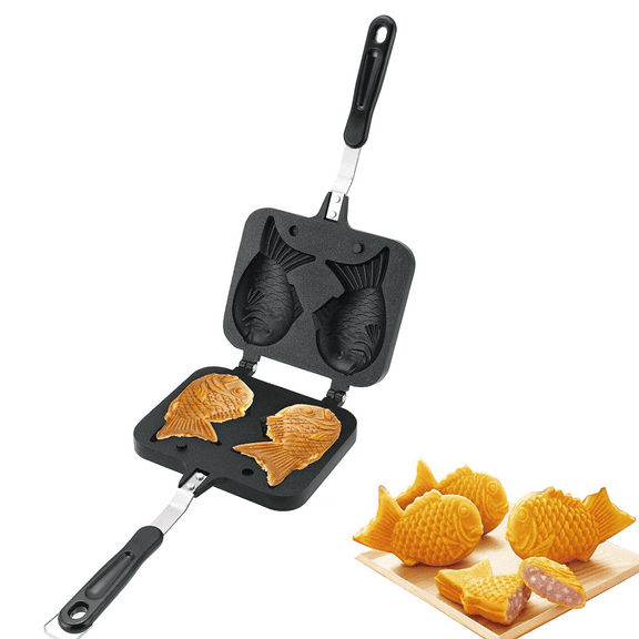 Taiyaki Fish Shaped Waffle Maker Pan Fish-Shaped Pancake Double Pan Mold Home Kitchen DIY Cooking Pan