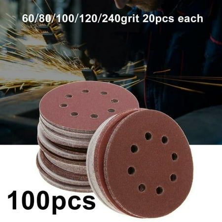 

100pcs 125mm Mix Grit Sander Discs Polishing Paper Pads Abrasive Sandpaper Set