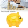 thumbnail image 4 of 2 PCS Transparent Plastic Piggy Bank for Kids, Money Box Pig Coin Bank for Girls & Boys, Cartoon Design Money Saving Decoration Cute Childlike for The Holidays Birthday Kindergarten Gifts, Yellow, 4 of 6