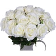 thumbnail image 6 of Zukuco Artificial Silk White Rose Flower Bouquet Wedding Party Home Decor, Pack of 10-White, 6 of 8