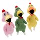thumbnail image 1 of FELTECHELECTR 3 juguetes divertidos para perros con forma de pollo chillón, con sonido de pollito verde, para masticar y morder (rosa, verde y amarillo)., 1 of 6