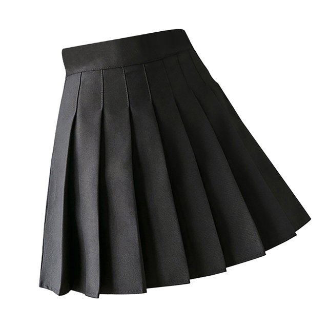 Jumpingount Uniforme de niña de tenis de cintura alta con plisada y pantalones cortos Prendas para la parte inferior del cuerpo Negro L Jumpingount AP001094-08