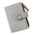 thumbnail image 1 of Cartera de mujer con bloqueo RFID, monedero plegable de cuero genuino con cremallera, bolsillo para monedas, ventana de identificación, 1 of 5