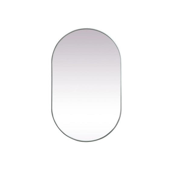 Elegant Decor Metal Frame Oval Mirror 30x48 Inch in Silver