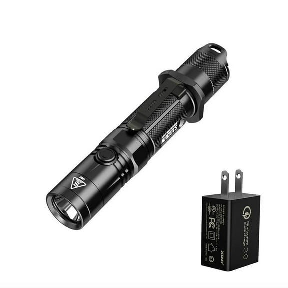 Nitecore Multitask Hybrid MH12GTS USB Rechargeable XHP35 HD Flashlight - 1800 Lumen w/Eco-Sensa USB Fast 3Amp Wall Charger