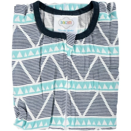 

Bacati Medium Wearable Blanket Liam Aztec Aqua/Navy Large Triangles