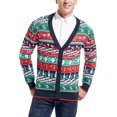 thumbnail image 3 of Men's Christmas Rudolph Reindeer Holiday Festive Knitted Sweater Cardigan Cute Ugly Pullover Jumper, 3 of 5