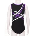 thumbnail image 5 of Yartina Kids Boys Sleeveless Patchwork Gymnastics Leotard Contrast Color Ballet Dance Unitards Purple 10, 5 of 7