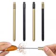 thumbnail image 2 of Aguja de cigarro de acero inoxidable de lujo cuchillo taladro portátil herramienta de cortador de punzonadora, oro Feliz Sencillez, 2 of 5
