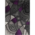thumbnail image 2 of Allstar 8x10 Modern Area Rug in Purple with Charcoal Grey Abstract Mosaic Curve design (7' 9" x 9' 8"), 2 of 9