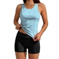 thumbnail image 6 of Bosfbaoi 2-Piece Swimsuit for Women Striped Tankini Womens Swimsuits Racerback Tank Top Boyshort Bathing Suits, 6 of 9