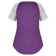 thumbnail image 5 of Womens Plus Size Tops Short Sleeve T Shirts Striped Raglan Tee Shirts Causal Summer Tunics Blouses, 5 of 7
