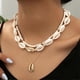 thumbnail image 3 of Shell Necklace Beach Jewelry for Women Sea Shell Necklace Layered Gold Shell Charm Necklaces Summer Outfits fwomen Beach Fashion 2025, 3 of 5