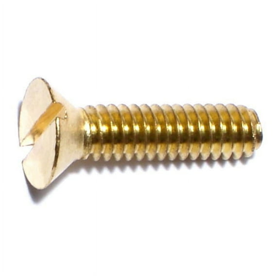 1/4"-20 x 1" Brass Coarse Thread Slotted Flat Head Machine Screws MSFB-291