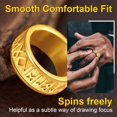 thumbnail image 4 of ORUYROP Can Engrave Viking Rune Spinner Rings for Men/Women, Size #7-#14 Chain Link Fidget Ring, Stainless Steel/Gold Plated/Black-Send Gift Box, 4 of 7