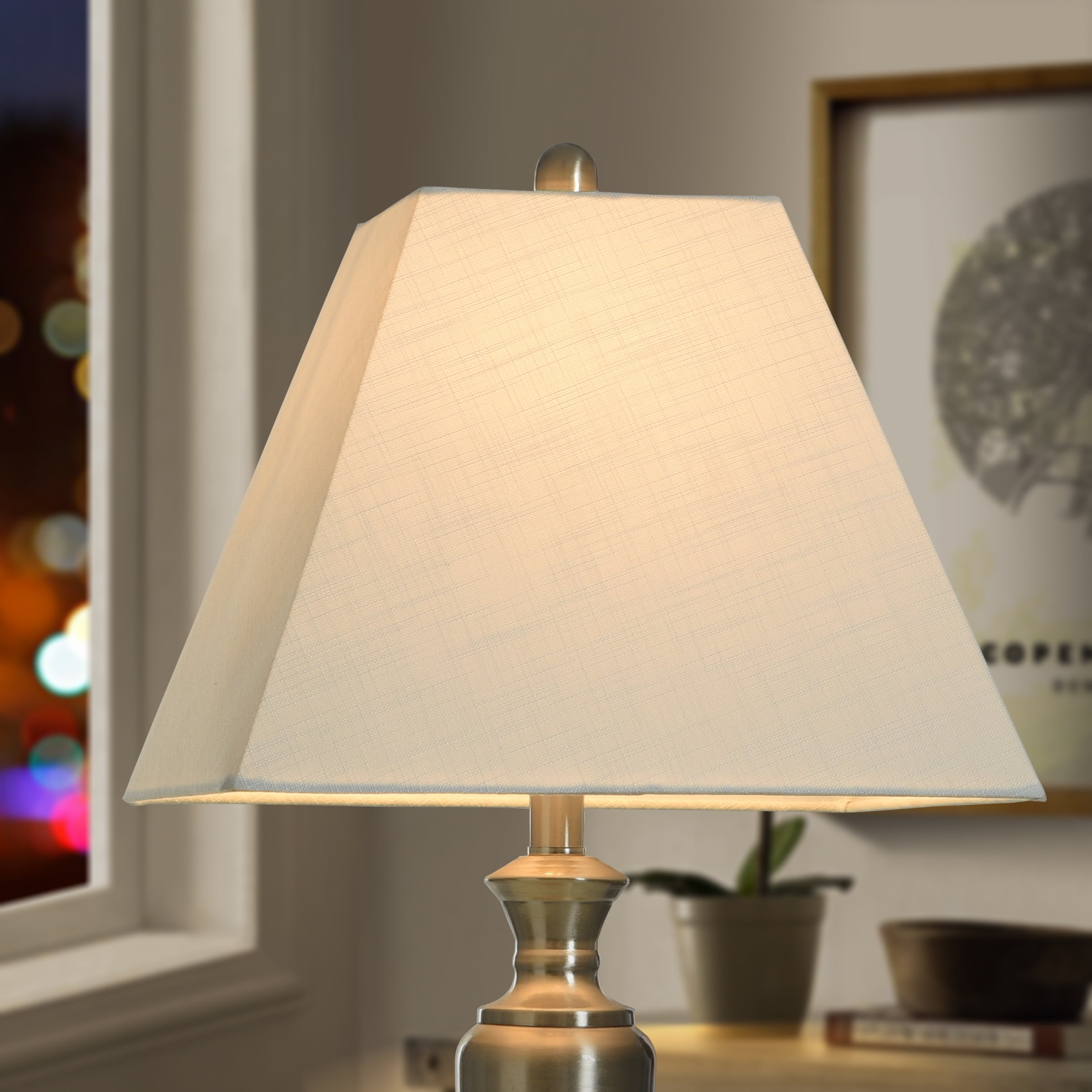 Better Homes & Gardens White Tapered Square Polyester Lamp Shade, 14"L x 6.5"W x 11"H