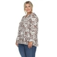 thumbnail image 2 of White Mark Women's Plus Size Pleated 3/4 Sleeve Floral Print Blouse, 2 of 5