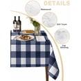 thumbnail image 2 of Navy Blue Check Table Cloth, Farmhouse Buffalo Plaid Blue Waterproof Tablecloth for Rectangle Tables, Reusable Washable Fabric Table Cover for Restaurant Kitchen Dining Tables 60"x84", 2 of 6