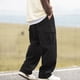 thumbnail image 4 of Pantalones de trabajo rectos de tubo para hombre, holgados, con cremallera y bolsillo, estilo retro, informales, largos, 4 of 7