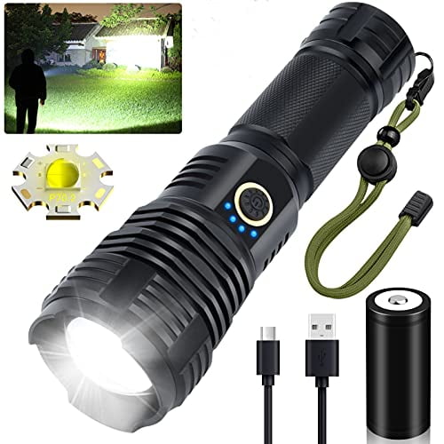 LED Rechargeable Tactical Flashlight Zoom Torch Light Outdoor Camping Spotlight 