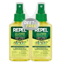 Repel Plant Based Lemon Eucalyptus Insect Repellent Spray, DEET-Free, 2 Pack, 4 Ounces