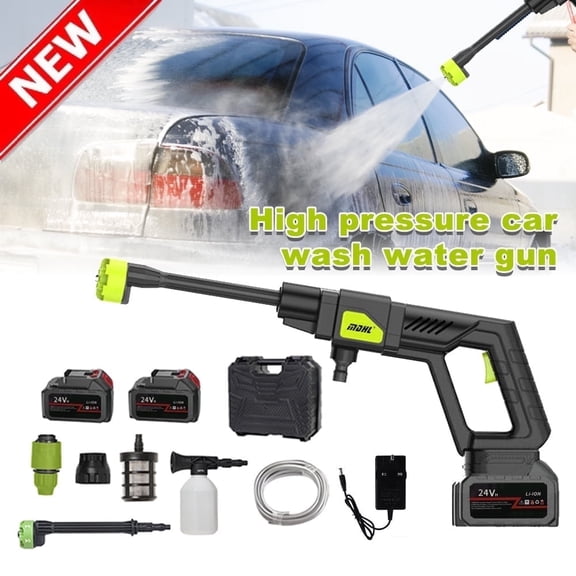 4000PSI Wireless High Pressure Car Washer Water Gun Portable Car Wash Cleaner with 6000mAh Battery & 300W Motor for Easy Use