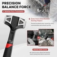 thumbnail image 3 of RGHJAR-3lb Hard Face Sledge Hammer, Heavy Duty One-Piece Forged Carbon Steel, 3-Pound Strike Drilling/Crack Hammer with Anti-Vibration Rubber Grip for Rock, Demolition & General Construction, 3 of 4