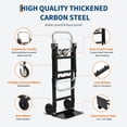 thumbnail image 4 of Ladcaser 2-in-1 Convertible Hand Truck Dolly 220lbs & 660lbs Capacity Folding Cart with Wheels & Elastic Straps, 4 of 9