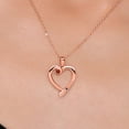 thumbnail image 3 of Gem Stone King 18K Rose Gold Plated Silver Red Garnet and Blue Created Sapphire Heart Pendant Necklace for Women | 0.22 Cttw | Gemstone January Birthstone | Round 3.5MM | With 18 inch Chain, 3 of 6