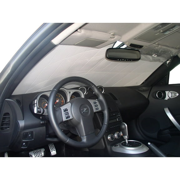 HeatShield, The Original Windshield Sun Shade, Custom-Fit for Nissan 350Z Coupe 2003, 2004, 2005, 2006, 2007, 2008, Silver Series