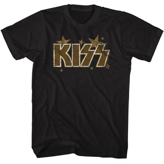 Kiss Stars Black Adult T-Shirt 2Xl