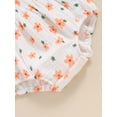 thumbnail image 6 of Argulvti Infant Baby Girl 2Pcs Summer Outfits Cotton Sleeveless Tie Strap Floral Romper with Headband Set, 6 of 7