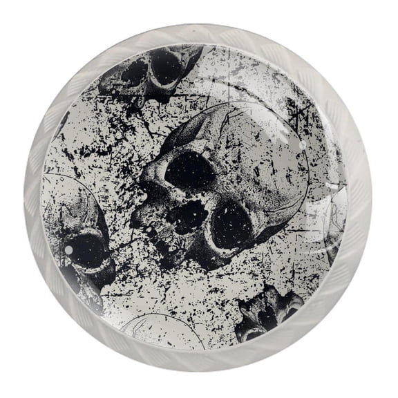 4 Pcs Skull Knobs for Kitchen Cabinet Cupboard Dresser Bookcase Drawer Pulls Handles Round Home Decor