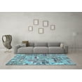 thumbnail image 3 of Ahgly Company Indoor Rectangle Patchwork Light Blue Transitional Area Rugs, 8' x 12', 3 of 4