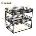 thumbnail image 5 of Queen over Queen over Queen Triple Bunk Bed Frame, Heavy Duty Detachable Bunk Beds for 3, Metal 3 Bunk Beds with Ladder & Guardrail for Teens Adults (Black), 5 of 8